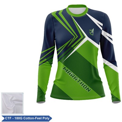 Women's Sublimation 180G Cotton-Feel Long Sleeve T-Shirt